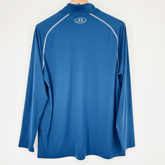 Under Armour Blue HeatGear 1/4 Zip Pullover Shirt XL - Picture 2 of 5